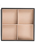 Glenor Co Jewelry Organizer Tray - Set of 2 - Stackable 8 Square Slot Jewelry Storage Trays - Display on Dresser or Drawer - Compatible with other trays - Black - size: Square - 4 Square Slot x 2