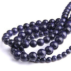 Natural Stone 6mm Bluesand Smooth Round Loose Beads Energy Gemstone DIY for Jewelry Making Bracelet Necklace 1 Strand 15" - color: Bluesand, size: 6mm