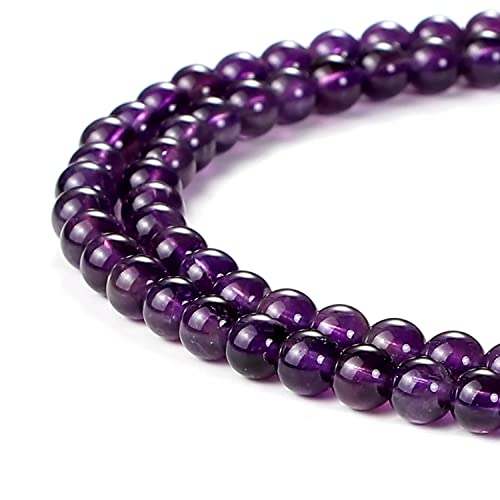 BEADNOVA 4mm Natural Amethyst Purple Quartz Gemstone Round Loose Beads for Jewelry Making (90-92pcs) - color: 21) Amethyst Quartz Round Beads, size: 4mm