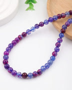 Natural Stone Beads 8mm Polished Round Smooth Gemstone Beads for Jewelry Making Supplies 15 Inch(45 Beads) (Blue and Purple Dual-Coloured Dragon Pattern) - color: Blue and purple dual-coloured dragon pattern-45pcs
