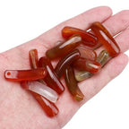 BEADIA Natural Curved Red Agate Stone Beads 36x10mm 4pcs for DIY Bracelet Jewelry Making - color: Red Agate