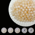8mm Crackle Glass Beads for Jewelry Making, 700Pcs Round Crystal Beads for Bracelets, DIY Crafts (Champange Crackle) - color: Champange Crackle