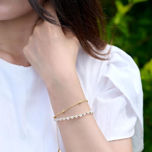 Farfume Crystal Bracelet Beaded Bracelets 4mm Natural Stone Beads Gemstone Handmade Jewelry Valentine's Day Gifts - color: Moonstone-Intuition & Balance