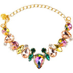 HOWWFALY Dog Collar and Cat Collar Gold Chain Necklace Stainless Steel Adjustable Yellow Diamonds Collar with Cute Pet Paw for Small Medium Pets Cats Dogs Kitten Puppy - color: Muti, size: Medium