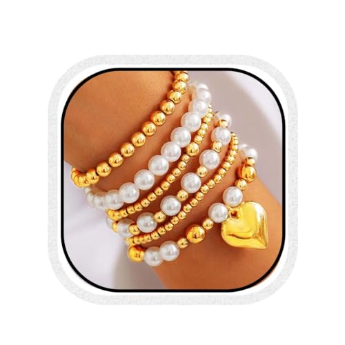 JEWEKY Easter Heishi Bracelets Gold Beaded Polymer Clay Bunny Pendant Bracelet Jewelry Accessories - color: R1