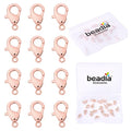 BEADIA Rose Gold Plated Lobster Clasps Non Tarnish 10mm 20pcs for Jewelry Making Findings - color: Lobster Clasps Rose Gold, size: 10mm