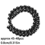 Stone Beads, 45pcs Black Hematite, 8mm Round Loose Beads for Jewelry Making, Bracelets, with Bag, String & Card - color: Black Hematite, size: 8mm