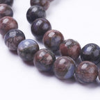 62Pcs Natural Glaucophane Beads 4mm Round Gemstone Beads Smooth Stone Loose Bead for DIY Bracelets Necklace Earrings Jewelry Making - color: Natural Glaucophane, size: 4mm