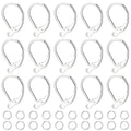 Beebeecraft 1 Box 20Pcs 925 Sterling Silver Plated Leverback Earwires French Earring Hooks 15.6x10x2mm Interchangeable Dangle Ear Wire Findings with 20Pcs Open Jump Rings for Jewelry Making - color: 20pcs S925 Plated #2