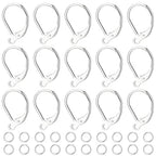 Beebeecraft 1 Box 20Pcs 925 Sterling Silver Plated Leverback Earwires French Earring Hooks 15.6x10x2mm Interchangeable Dangle Ear Wire Findings with 20Pcs Open Jump Rings for Jewelry Making - color: 20pcs S925 Plated #2