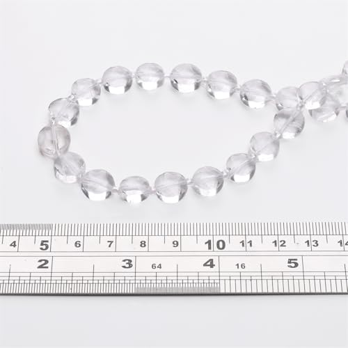 BEADIA Natural Faceted Clear Quartz Rondelle Disk Stone Beads 10x5mm 37cm for DIY Chain Jewelry Making - color: Clear Quartz