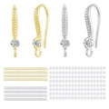 14K Gold and Silver Cubic Zirconia Earring Hooks 220PCS Earring Findings for Jewelry Making Hypoallergenic Fish Hooks for DIY Earrings - color: Silver and 14K Gold-Small Cubic Zirconia Earring Hooks