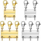 Layering Magnetic Necklace Clasps, Stainless Steel Chain Link Clasps, Multiple Necklace Clasp for Layered Look (4pcs A) - color: 4pcs A