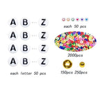 Looconi Beading Kits Letter Beads A-Z Gold Spacer Smiley Heart and Colorful Clay Beads for Jewelry Making - color: LetterClayMixed
