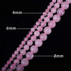 8mm Natural Rose Quartz Gemstone Round Loose Beads for Jewelry Making (45-48pcs) - color: Rose Quartz, size: 8mm