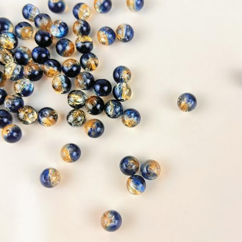 100 Pack 8mm Glass Beads for Jewelry Making, Graduated Color Mix, Bulk DIY Craft Supplies - color: Color6