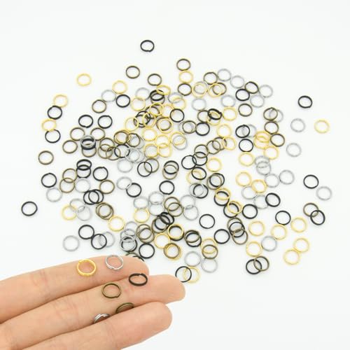 400pcs 8mm Mini Split Jump Ring with Double Loops Small Round Metal Key Rings Connectors for Making Handwork Charms Pendants Key Chains Ornaments DIY Crafts Accessories Mix Colors - color: Mix Colors 8mm 400pcs