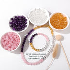 100PCS 8mm Natural Clear Quartz Beads Gemstone Round Loose Beads for Jewelry Making Chakra Crystal Stone Beads for Bracelets Necklace Earrings Making Supplies (100pcs/Strand)