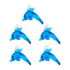 FASHEWELRY 5Pcs Handmade Ocean Dolphin Lampwork Glass Pendants Dodger Blue Marine Life Dolphin Loose Beads Charms for DIY Jewelry Project Making - color: Dolphin-Dodger Blue