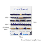 5Pcs Crystal Bracelet for Women Spiritual Natural Stone Bracelet Set Stackable Beaded Bracelets Healing Crystal Bracelet Gemstone Bead Bracelet Beaded Stretch Bracelets for Women - style: Lapis Lazuli