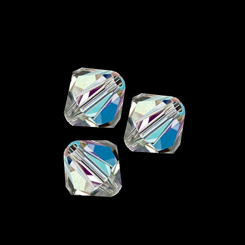 Perlin Preciosa Bohemian 3mm Crystal Glass Beads 100 pcs Czech Bicone Colorful Mix Beads for DIY Jewelry Making Double Cone Bead Bracelet Earring Necklace Crafting (Crystal AB) - color: Crystal AB