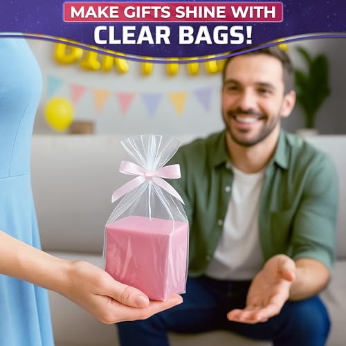 200 Pcs Heat Shrink Wrap Bags – 4x6 In Mother’s Day Cellophane Bags Compatible with Hair Dryer at Medium Temperature – Suitable for Packaging Small Items, Protects from Dust, Moisture, and Scratches - size: 1 count (Pack of 200)