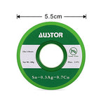AUSTOR 0.8mm Lead Free Solder Wire with Rosin Core, 100g - size: 0.8mm 100g