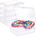 Jetec 6 Pieces Mini Plastic Clear Beads Storage Containers Box for Collecting Small Items, Beads, Jewelry, Business Cards, Game Pieces, Crafts (5 x 4 x 1.3 Inch) - size: 5 x 4 x 1.3 Inch