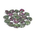 LE SKY 20 Pcs natural stone pendants heart shape healing stone charms for jewelry making - color: epidote