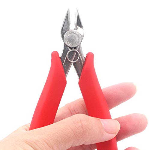 Flush Cutters Pliers 5 Inch Precision Side Cutter Small Wire Cutting Pliers Sprue Cutter for Plastic Model jewelry Making, 4 Pack