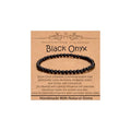 Natural Healing Gemstone Bracelet Handmade Yoga Stretch Elastic Bracelet Stress Relief Crystal Jewelry for Men and Women - color: Black Onyx (Positive Energy), size: 4mm
