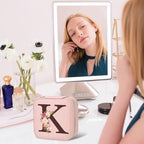 Inngeroo Christmas Gifts for Mom from Daughter Son, Personalized Birthday Giftware for Women, Mother Day Mom Gifts Small Travel Jewelry Box Travel Jewelry Organizer with Mirror, Initial K - style: K