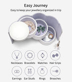 Vlando Valentine Day Gift for Wome, Travle Jewelry Organizer, Bridal Shower, Bridesmaid Gifts for Wedding Day, Bridesmaid Proposal Gifts, Travel Jewelry Case - White - color: B. White