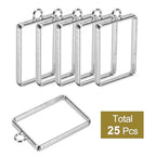 uxcell 25Pcs Alloy Open Bezel Pendants, Rectangular Hollow Frame Pendant Geometric Open Back Frame Pendant for Resin Jewelry Making Earrings Necklace Bracelet DIY, Silver Tone - color: Silver Tone, size: 1.32 x 0.83 inch