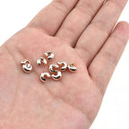 Crimp Bead Knot Covers 5mm Outer Dia Half Round Open Form a Ball Easy to Position Two Sides Keep Flush Close Neatly Evenly Stop Wire Wear No Irritate for Jewelry Craft Rose Gold 100pcs - size: Rose Gold 5mm 100Pcs