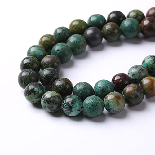 6mm 60pcs Natural African Turquoise Stone Beads for Jewelry Making Round Loose Gemstone Beads DIY Bracelet Necklace Earrings - color: African Turquoises, size: 6mm