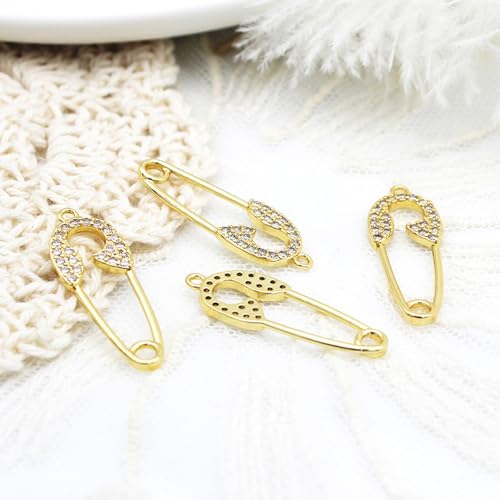 16-Pcs Crystal Jewelry Making Charms Silver Pendant Charm For Women Making Jewelry Crafts Rhinestone Charms - color: Pins