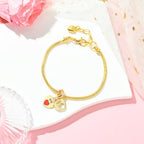 Charms for Jewelry Making Real 18K Gold Plated Dangle Charms Large Hole European Brass Pendant for Bracelet Necklace Women Gift - style: Heart