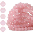HAAMIIQII 6mm Natural Pink Rose Quartz Beads Round Gemstone Loose Beads for Jewelry Making 2 Strands (120-130pcs) - color: Pink Rose Quartz, size: 6mm (120-130pcs)