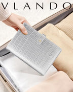 Vlando Travel Jewelry Case,Jewelry Organizers and Storage Jewelry Book Ring Binder with Clear Zipper Velvet Jewelry Pouches Bags for Rings,Necklace,Earrings-Silver - color: 08.Silver-Crocodile