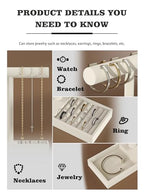 Bracelet and Necklace Holder,Velvet Jewelry Necklace Display Organizer Stand,bracelet Holder for Selling,Bracelet and Necklace Storage Tree (Style 1（Beige）) - style: Style 1（Beige）