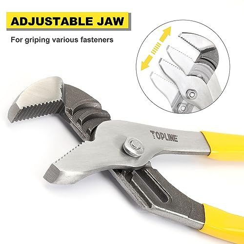 TOPLINE 4-piece Tongue and Groove Joint Pliers Set with Dipped Handles, Groove Joint Pliers Set Included 12-Inch, 10-Inch, 8-Inch and 6-Inch, Ideal for Basic Home Repair and General Applications - style: Dipped Handle