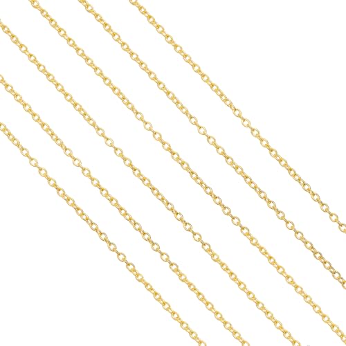 60 Feet Metal Iron Jewelry Chains 2 mm Bulk Gold and Silver Necklace Link Chains for Jewelry Making (Gold) - color: Gold