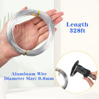 TecUnite Aluminum Craft Wire for Sculpting Bendable Metal Beading Wire for DIY Jewelry Making (1 Roll,Silver,100 m x 0.8 mm) - size: 100 m x 0.8 mm