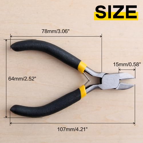 SPEEDWOX Diagonal Pliers Side Cutter Pliers 4 Inches Mini Fine Wire Cutting Plier Nippers Flush Cutter with Spring Micro Wire Cutters for Jewelry Making Crafts Beading Work - size: Diagonal Pliers