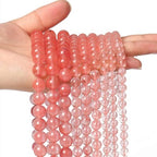 About 35pcs 10mm Natural Stone Beads Watermelon Crystal Beads Energy Crystal Power Gemstone for Jewelry Making, DIY Bracelet Necklace - color: Pink Watermelon, size: 10mm