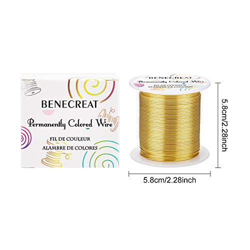 BENECREAT 18 Gauge 32 Yards Gold Jewelry Wire - Tarnish Resistant Beading & Wrapping Wire for DIY Craft Making - color: Gold, size: 18 Gauge