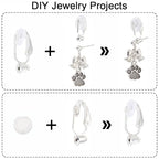 1 Box 36Pcs Silver Earring Converter Clip on Earrings Backs Brass with Comfort Pads Painless Earring Components Earring Clips for Non Pierced Ears Jewelry Making Supplies DIY Craft Beginner - color: Silver