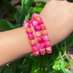 Yochus 60pcs 6mm Rose Red Persian Jade Energy Healing Round Bulk Gemstone Beads for Jewelry Making Bracelet Necklace Earring DIY - color: rose red, size: 6mm