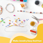 Fashionable Beading Needle Set of 4 Sturdy Jewelry Making Tools Accessory Portable for Craft Supplies Men and Women